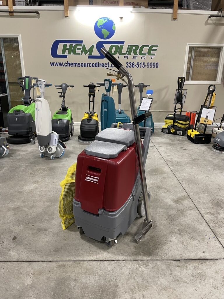 A Minuteman R100H Rush Heated Carpet Extractor REFURBISHED in a warehouse.