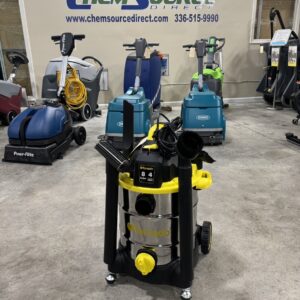 A Tornado 8 Gallon Wet/Dry Vacuum in a warehouse showroom.
