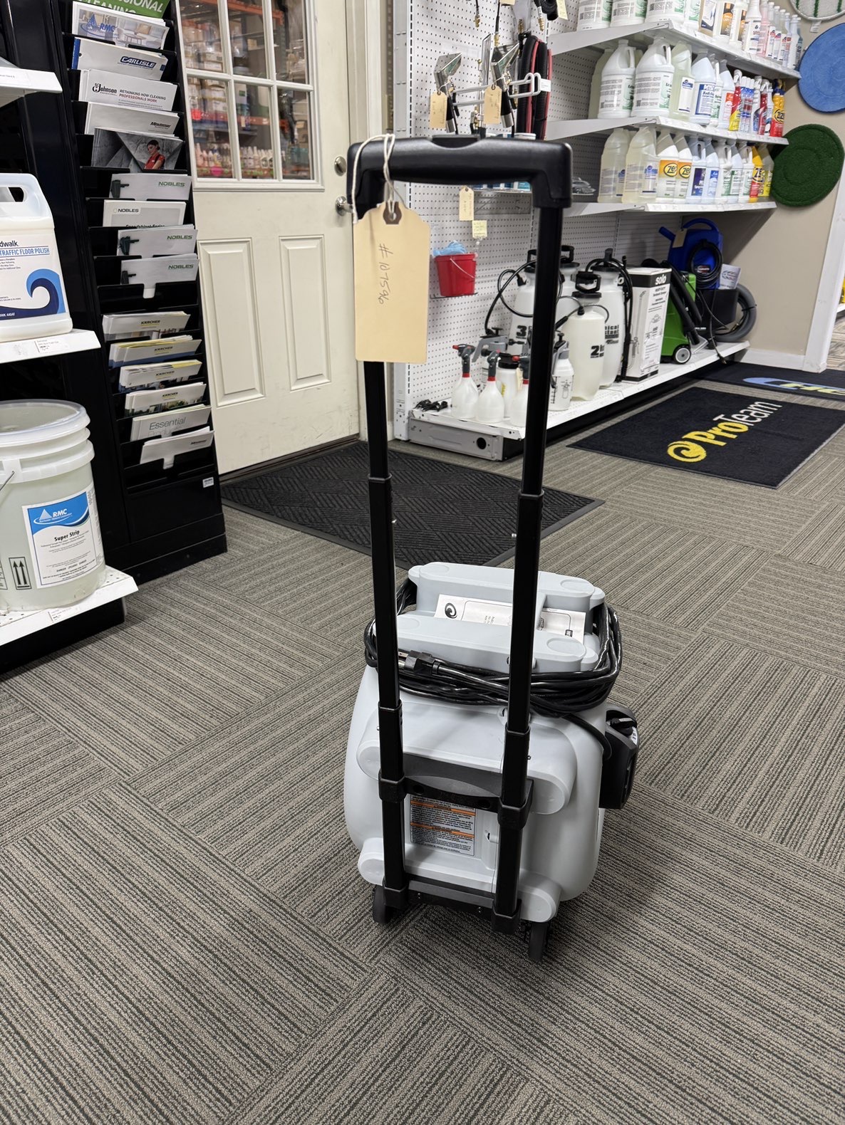 A ProTeam Air Mover XP in a warehouse showroom.