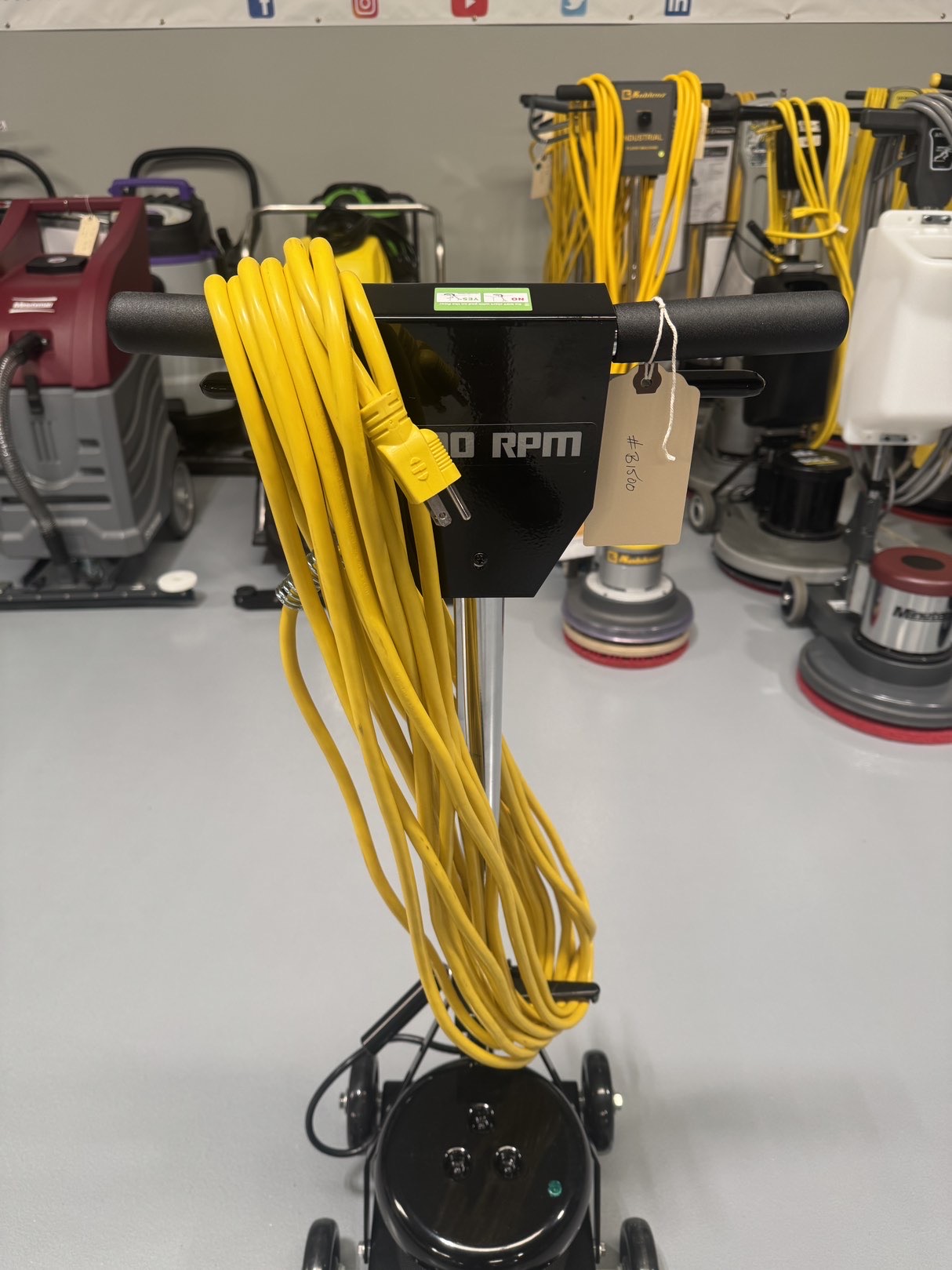 An IPC B1500 20" Burnisher in a warehouse showroom at ChemSource Direct.