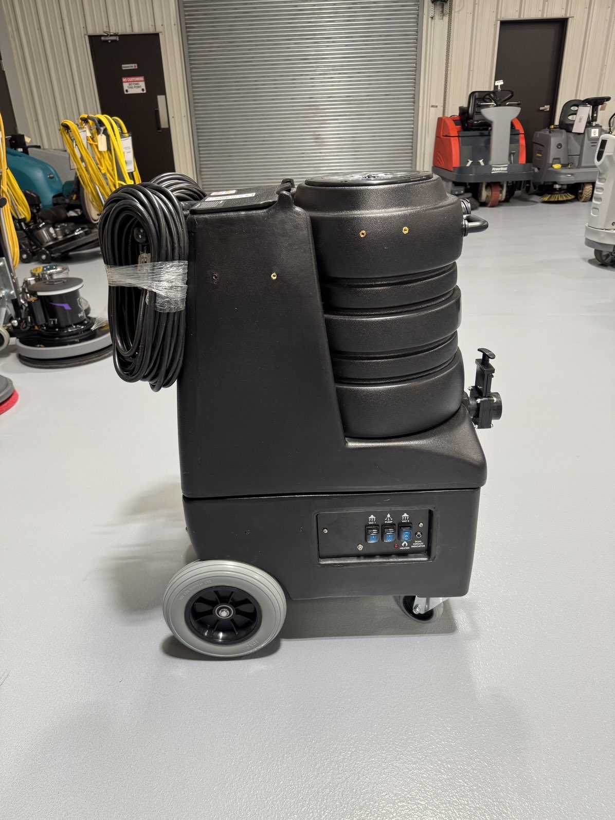 A Mytee Breeze 102LXH Carpet Extractor in a warehouse showroom at ChemSource Direct.