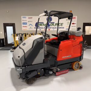 A PowerBoss Scrubmaster B400 RH in a warehouse showroom at ChemSource Direct.