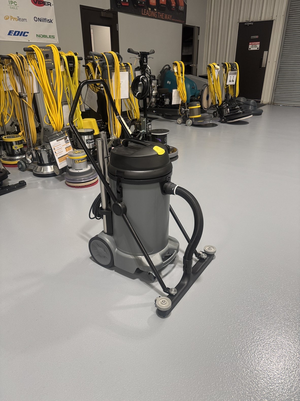 A Karcher NT 48/1 Wet Vacuum in a warehouse showroom at ChemSource Direct.