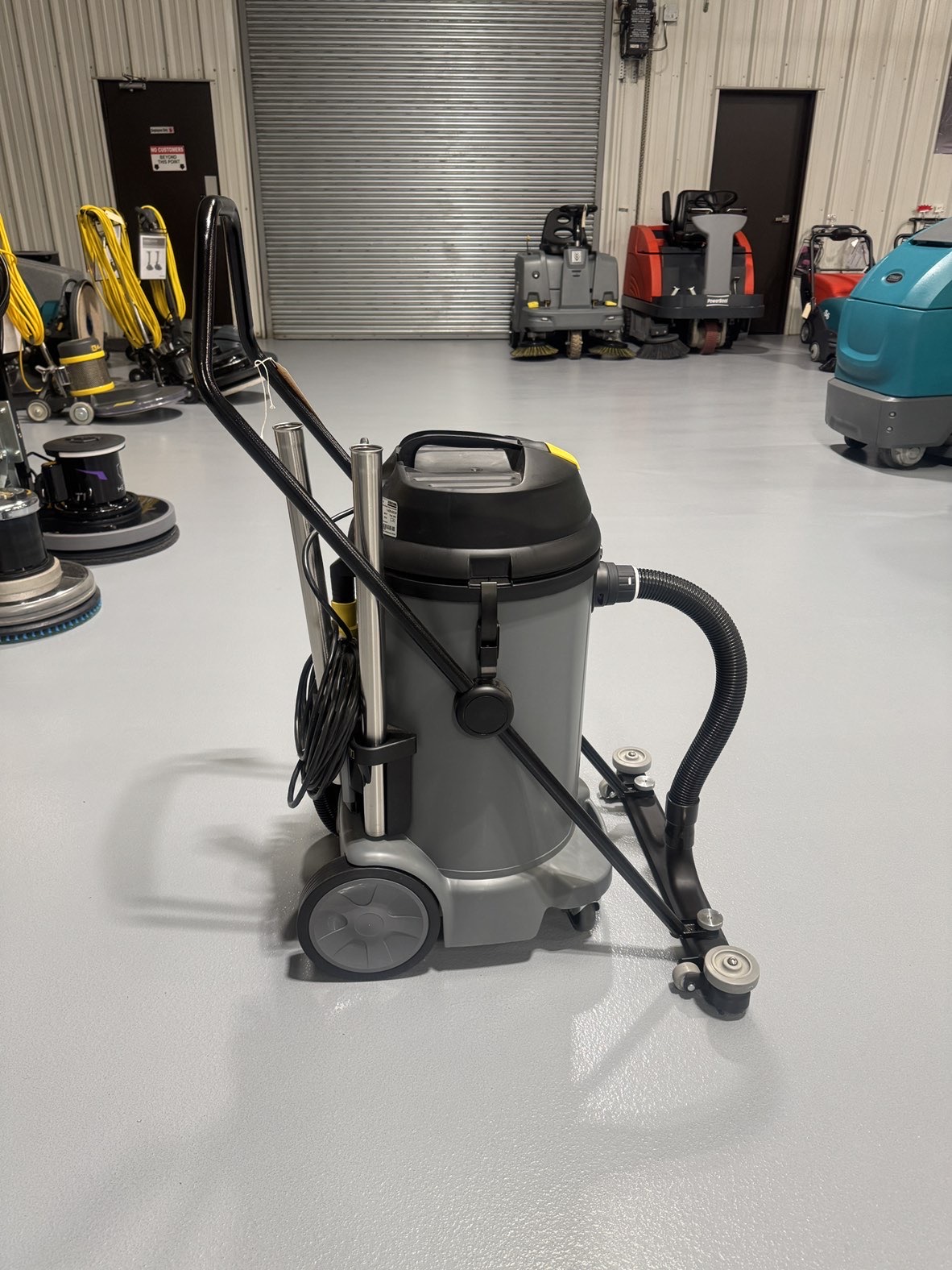 A Karcher NT 48/1 Wet Vacuum in a warehouse showroom at ChemSource Direct.
