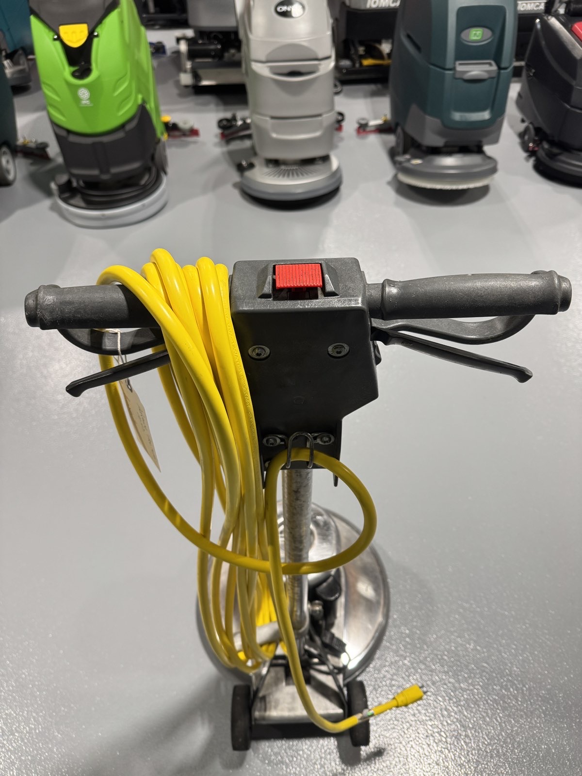 An Advance Pacesetter 20 HD Low-Speed Scrubber in a warehouse showroom at ChemSource Direct.