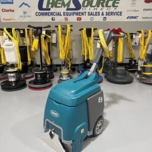 A Tennant E5 Carpet Extractor in a warehouse showroom at ChemSource Direct.