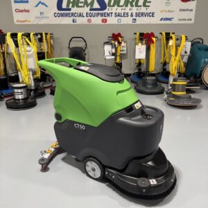 An IPC CT50 Walk-Behind Scrubber in a warehouse showroom at ChemSource Direct.