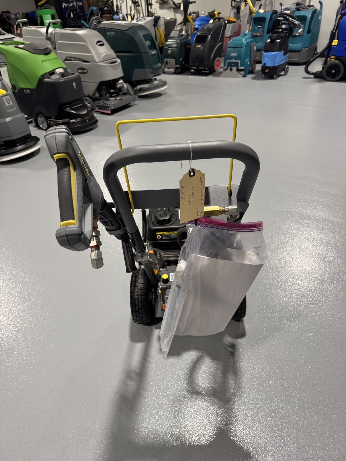 A Kärcher SCW 2.4/25 GL Pressure Washer in a warehouse showroom at ChemSource Direct.