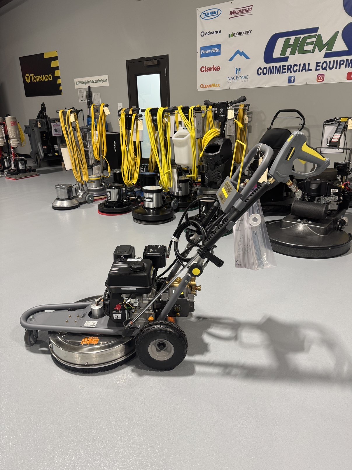 A Kärcher SCW 2.4/25 GL Pressure Washer in a warehouse showroom at ChemSource Direct.