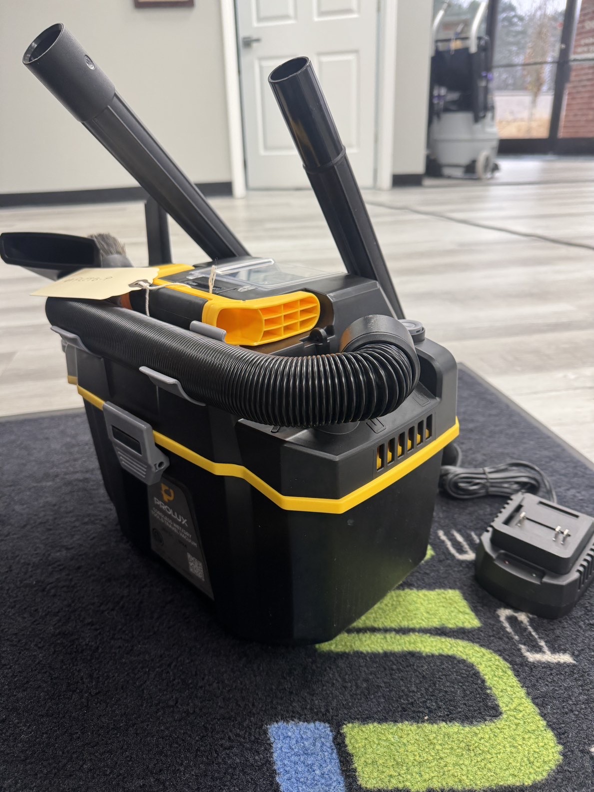 A Prolux PLCTB-P Cordless Wet/Dry Vacuum in ChemSource DIrect's Showroom.