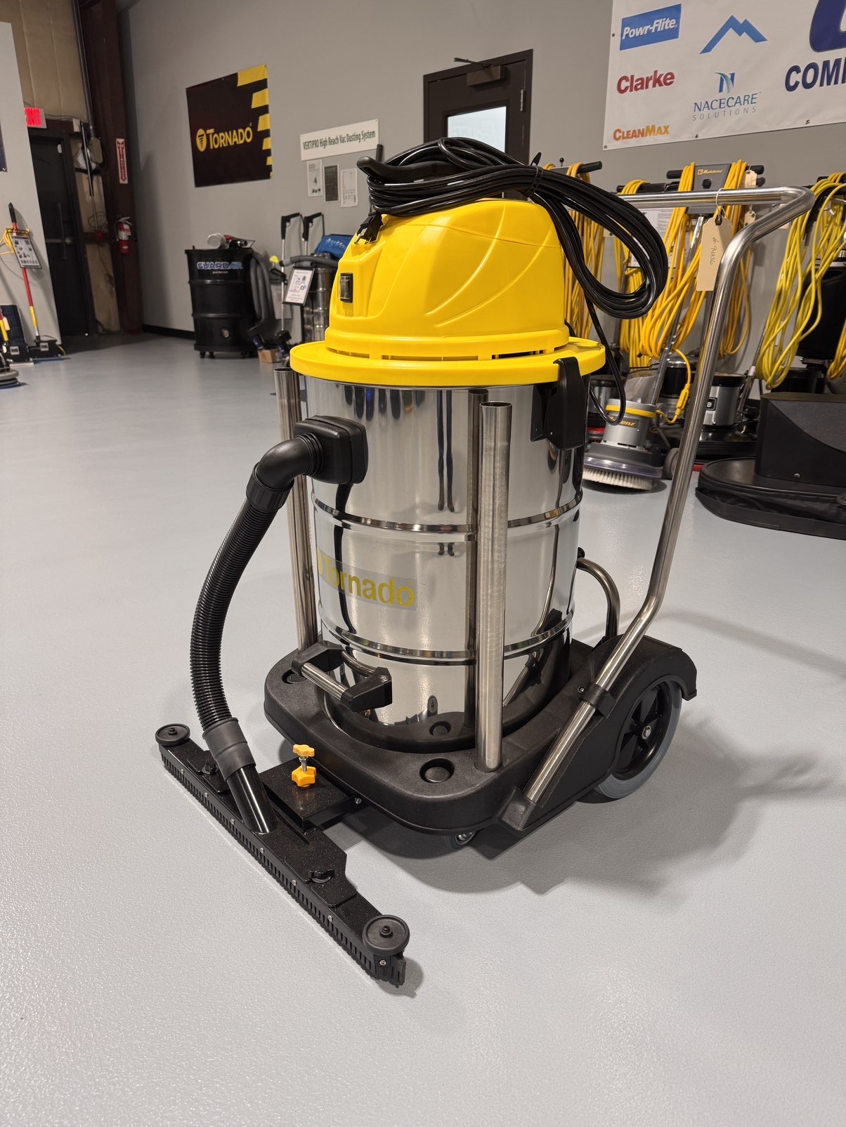 A Tornado Taskforce 20 Wet/Dry Vacuum in a warehouse showroom at ChemSource Direct.