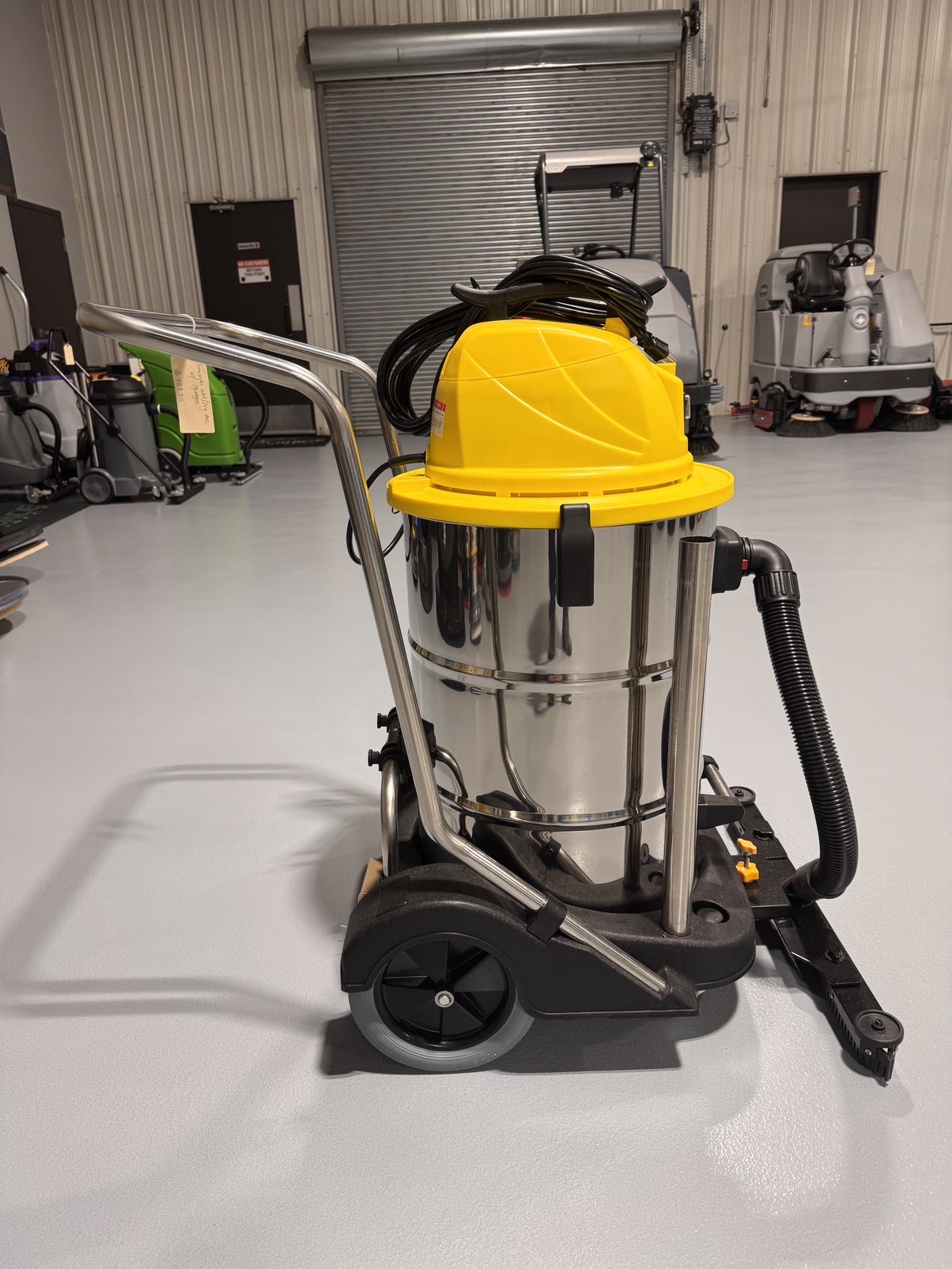 A Tornado Taskforce 20 Wet/Dry Vacuum in a warehouse showroom at ChemSource Direct.