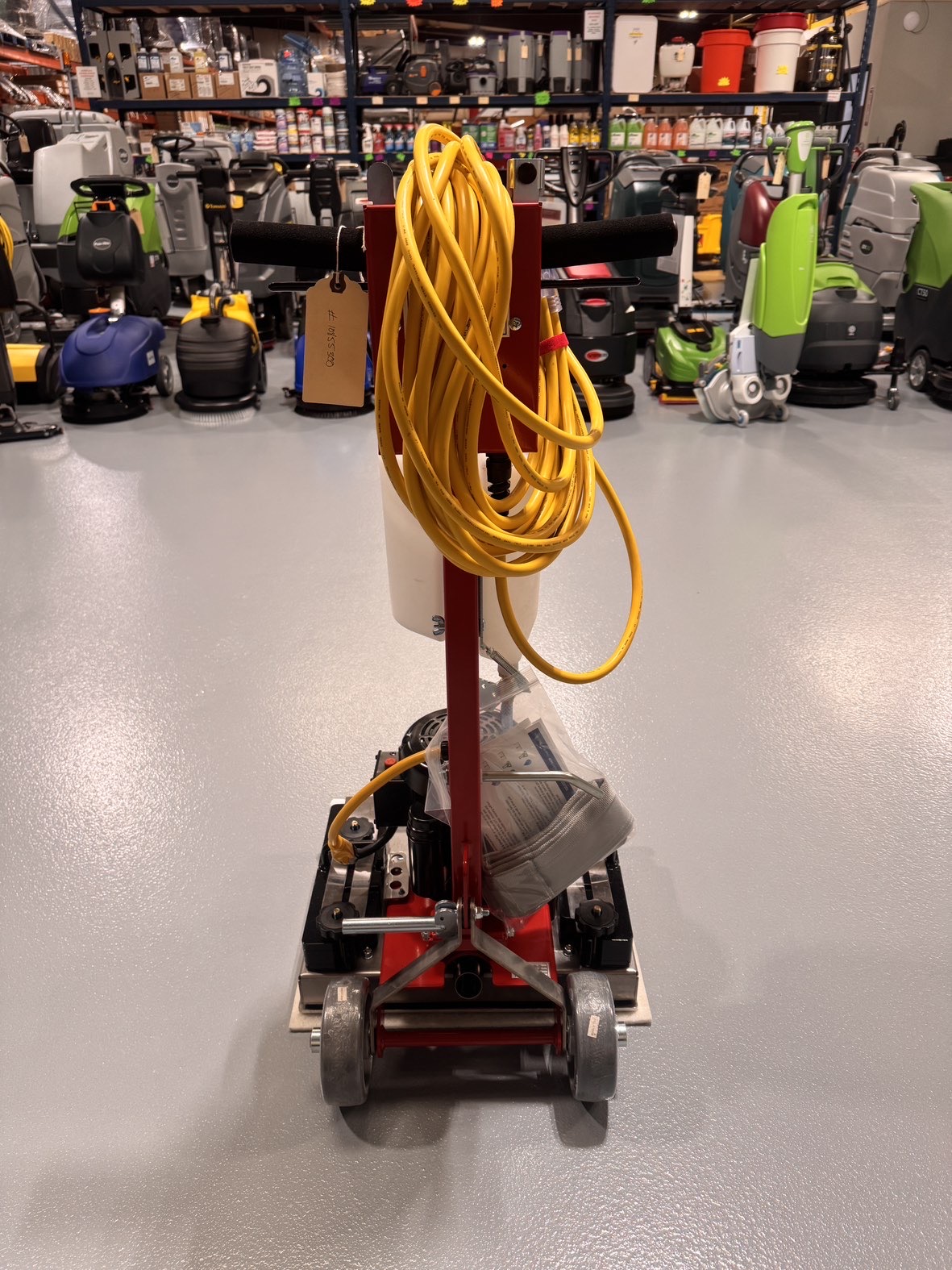 A Square Scrub EBG20/C with Water Tank in a warehouse showroom at ChemSource Direct.