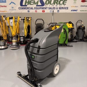 A Tennant Wet Vacuum V-WD-15 in a warehouse showroom at ChemSource Direct.