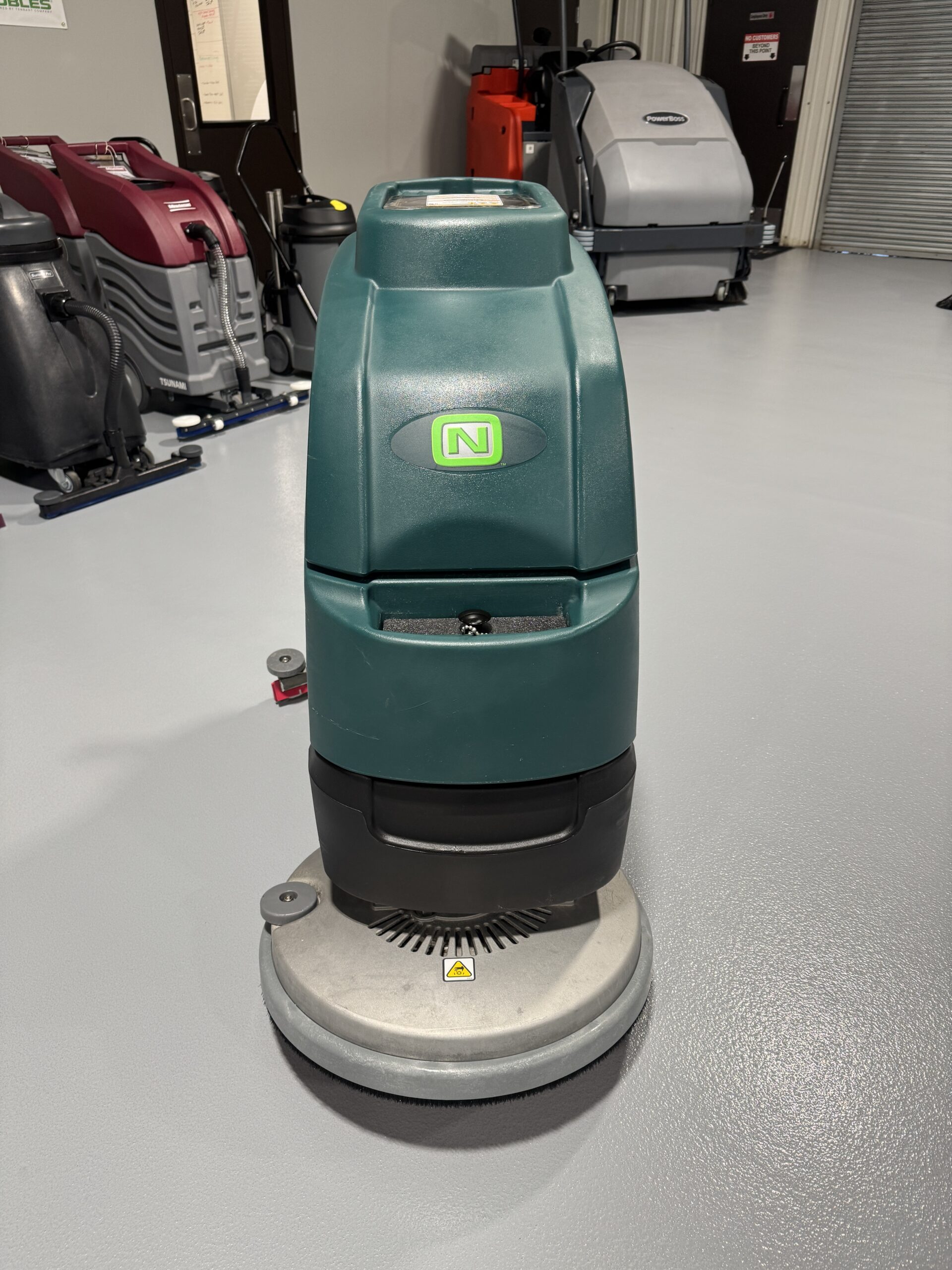 A Nobles Speed Scrub 20 in a warehouse showroom at ChemSource Direct.