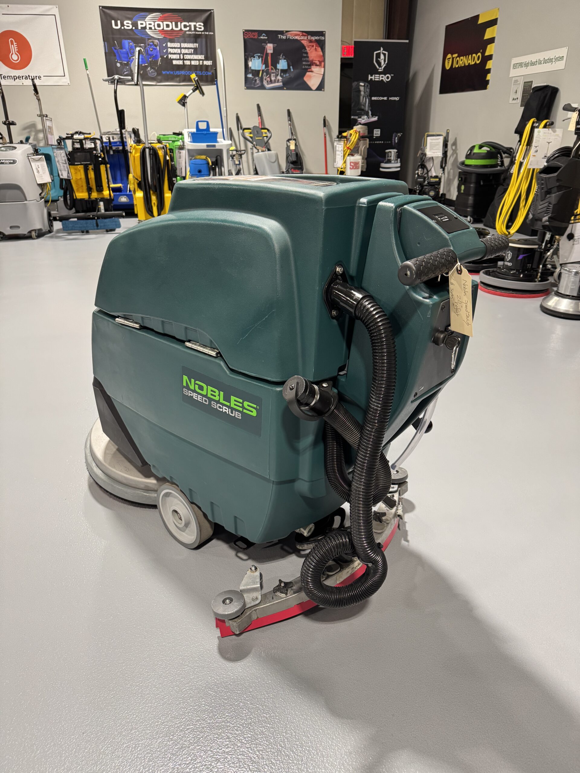 A Nobles Speed Scrub 20 in a warehouse showroom at ChemSource Direct.