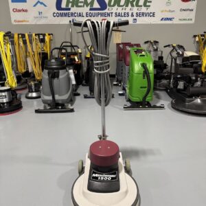 A Minuteman M20130 High-Speed Burnisher in a warehouse showroom at ChemSource Direct.