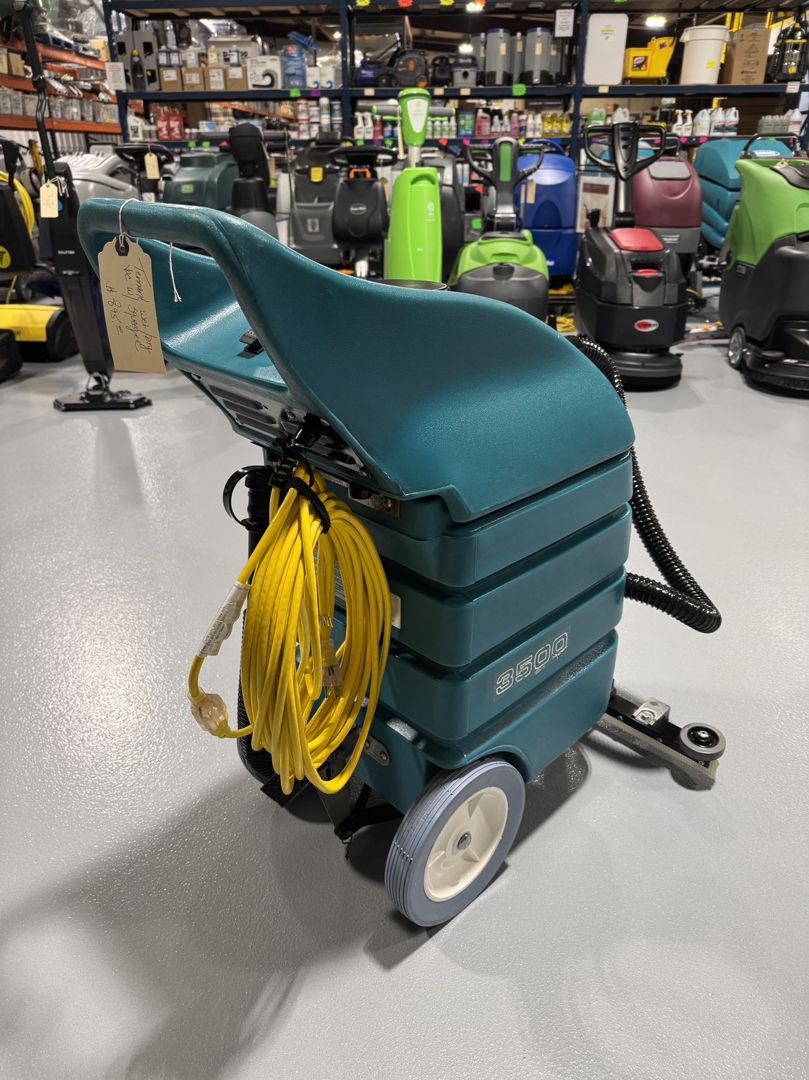 A Tennant 3500 Wet/Dry Vacuum in a warehouse showroom at ChemSource Direct.